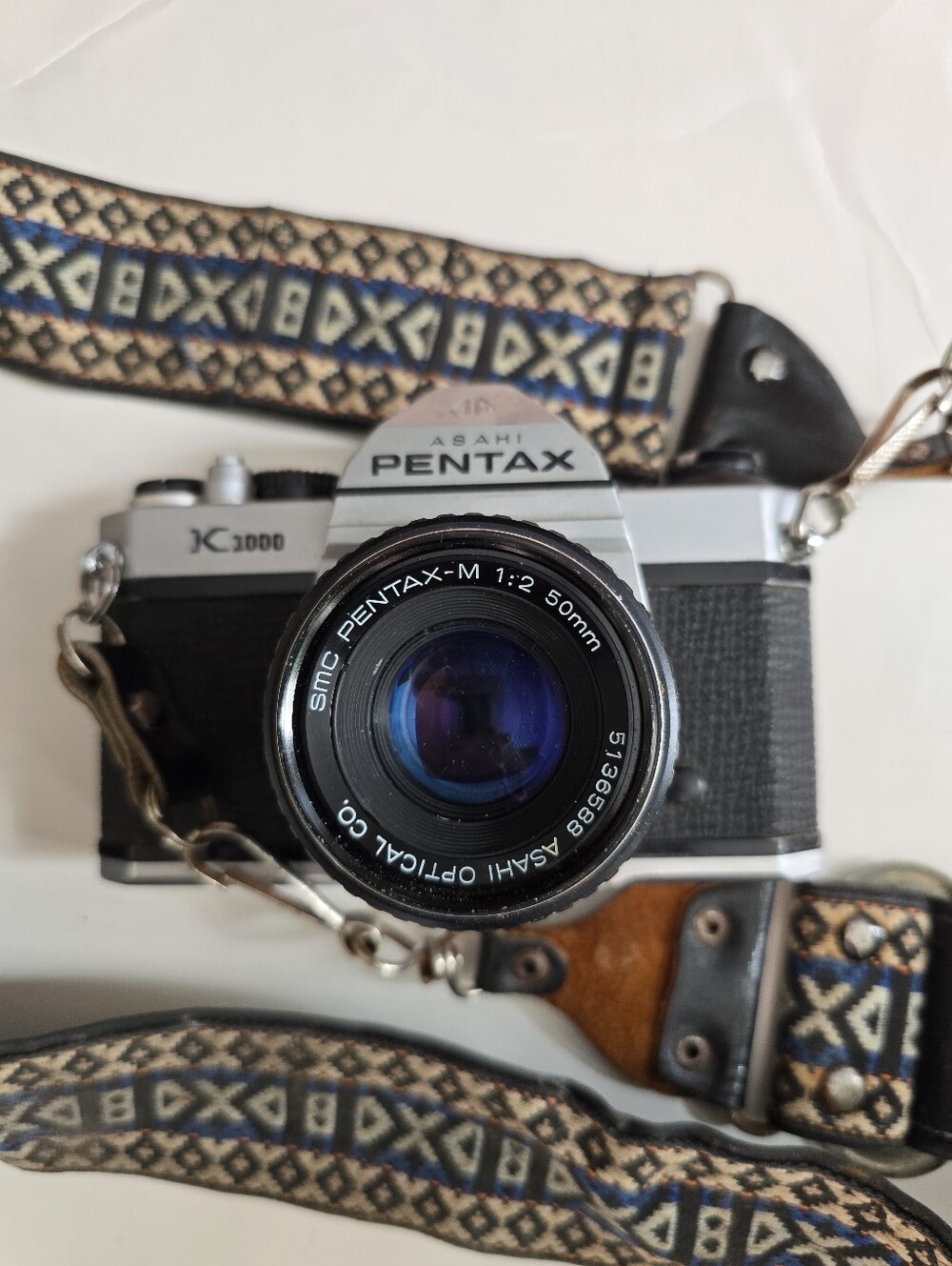 Vintage Pentax K1000 35mm Gilm Camera With Strap